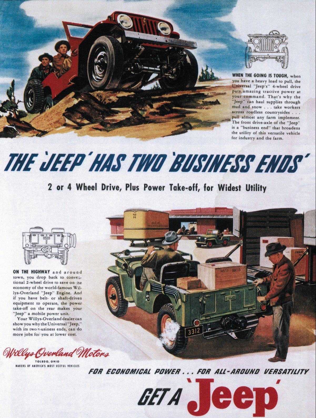Reklama Jeepa z epoki